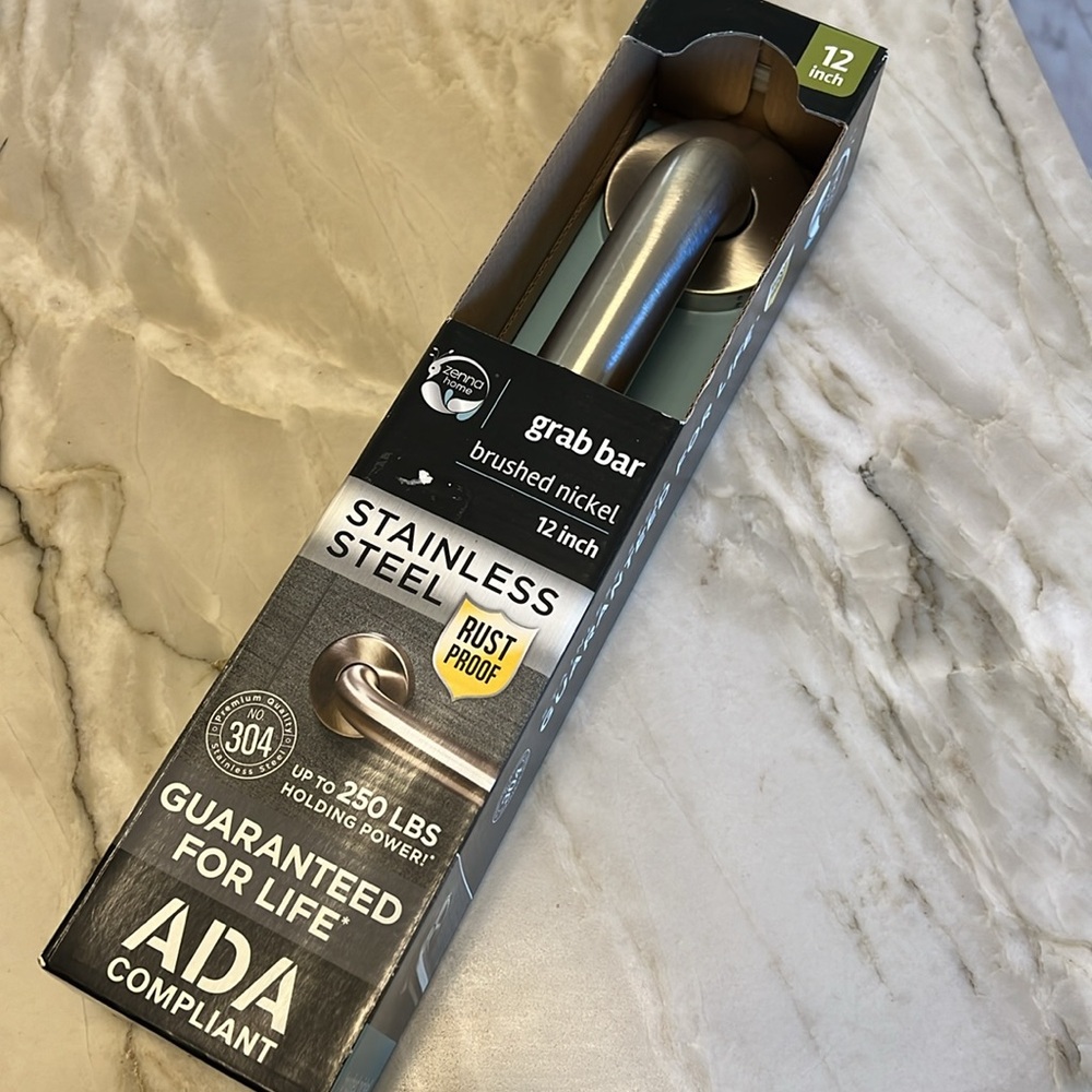 Brushed Nickel 12" Grab Bar